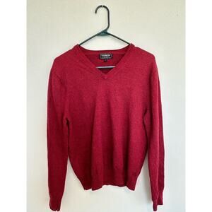 Express Extra Fine Merino Wool Sweater Red Slim Cut V-Neck SWEATER Size Small